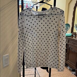 CashmerePolka Dot Long Sleeve Sweater